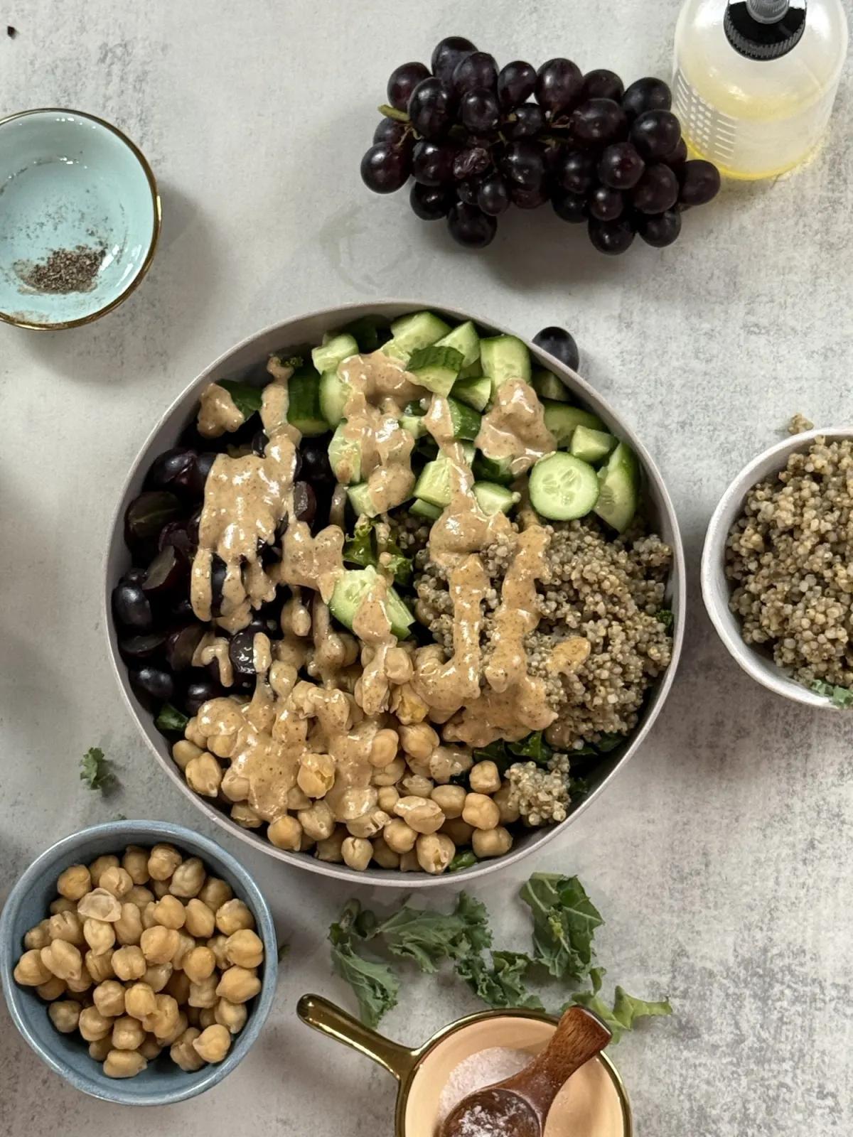 Easy Chickpea Millet Bowl with Creamy Date Dressing Recipe