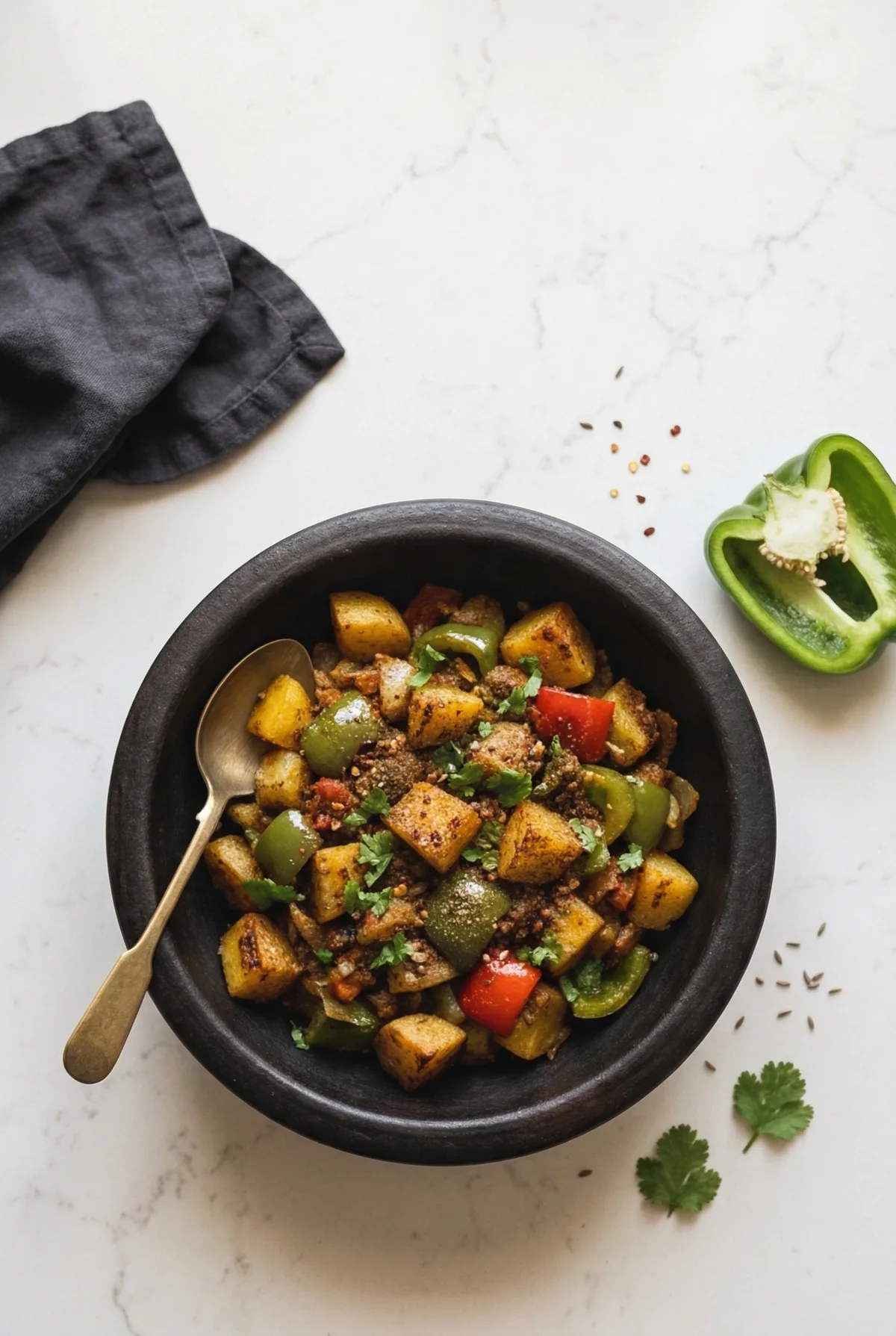 Aloo Capsicum Sabzi Recipe (Quick Dhaba-Style)