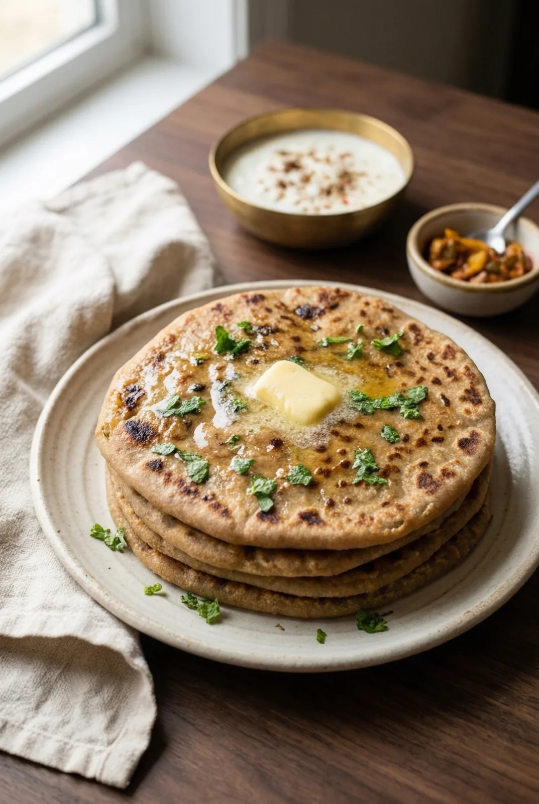 Aloo Paratha Recipe — Stuffed Potato Flatbread, Soft