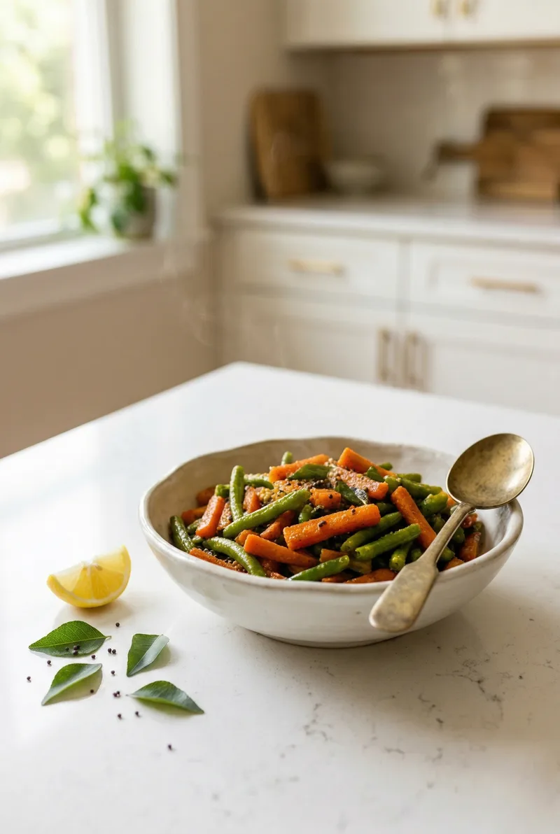 Gajar Fansi Sabzi (Beans Carrot Sabzi) — Gujarati Style