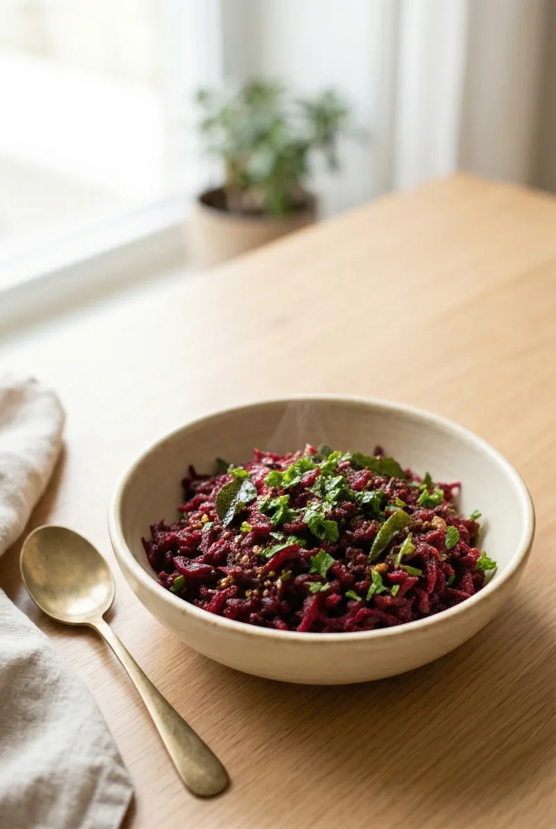 Beetroot Sabzi — Dry Indian Chukandar Side in 30 Minutes