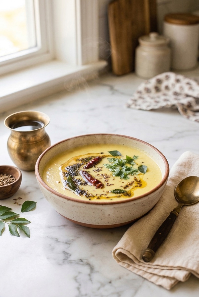 Gujarati Kadhi Recipe (Sweet & Tangy Yogurt Curry)