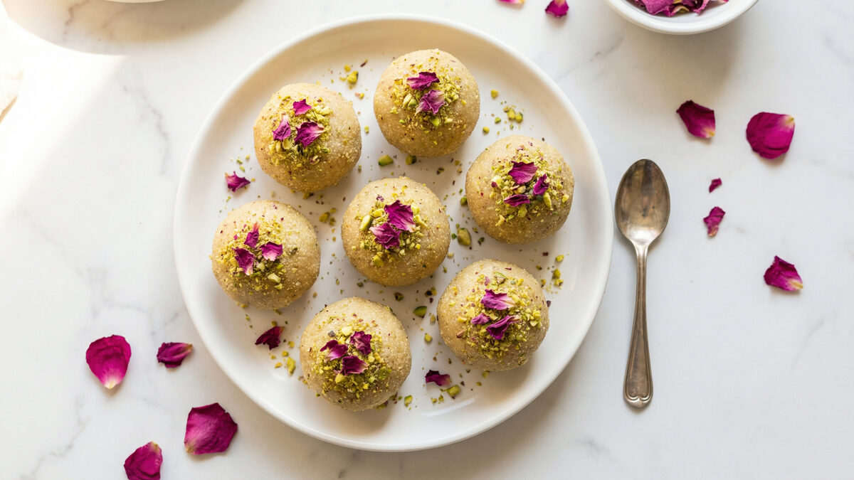 Rose Millet Ladoo | Healthy Holi Dessert