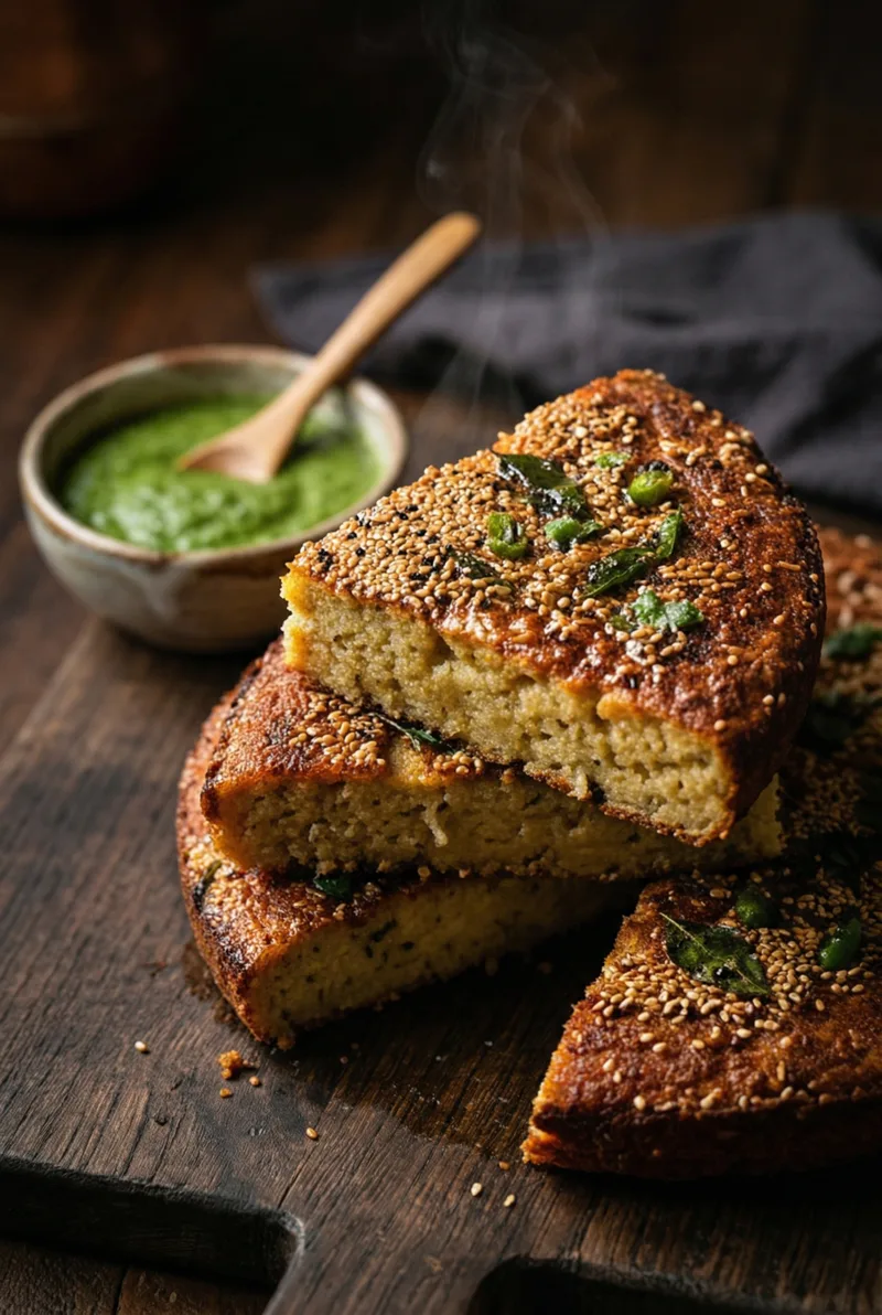 Millet Handvo — Gujarati Bajri Savory Baked Cake with Tadka