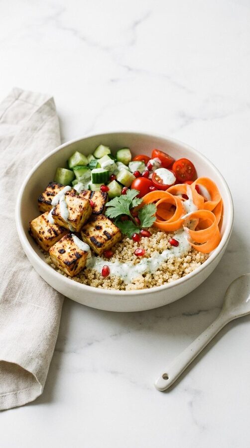 Paneer Tikka Quinoa Bowl Recipe | Easy Office Lunch Meal Prep