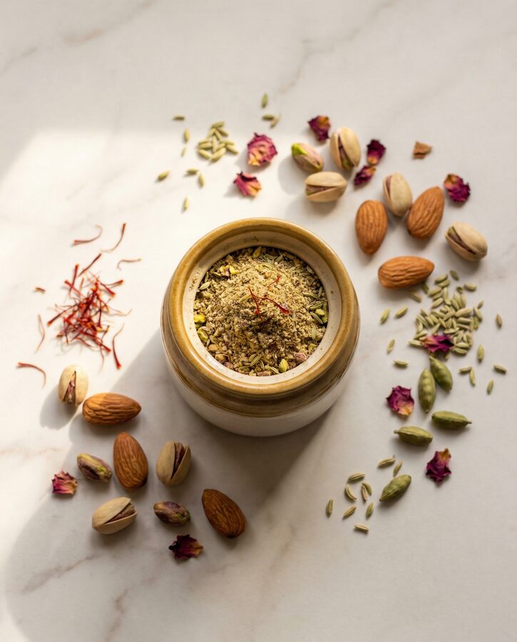 Small-Batch Thandai Powder Recipe | Protein Boost + Sugar-Free Options