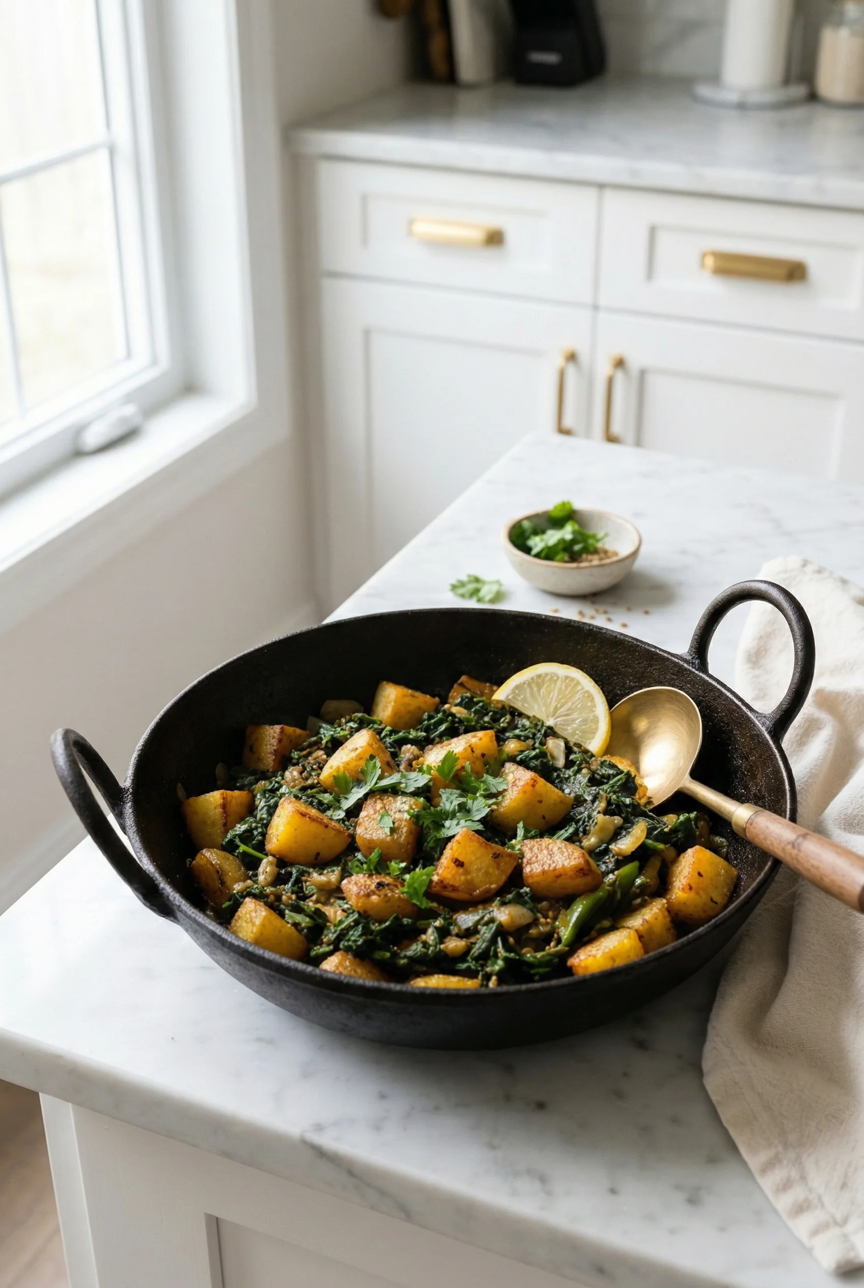 Spinach Potato Sabzi (Aloo Palak) — Easy 20-Minute Recipe