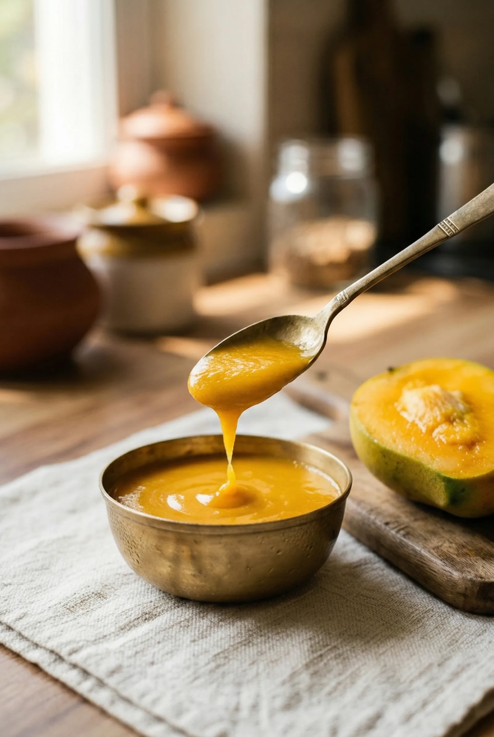 Aam Ras Recipe — Gujarati Sweet Mango Pulp with Cardamom