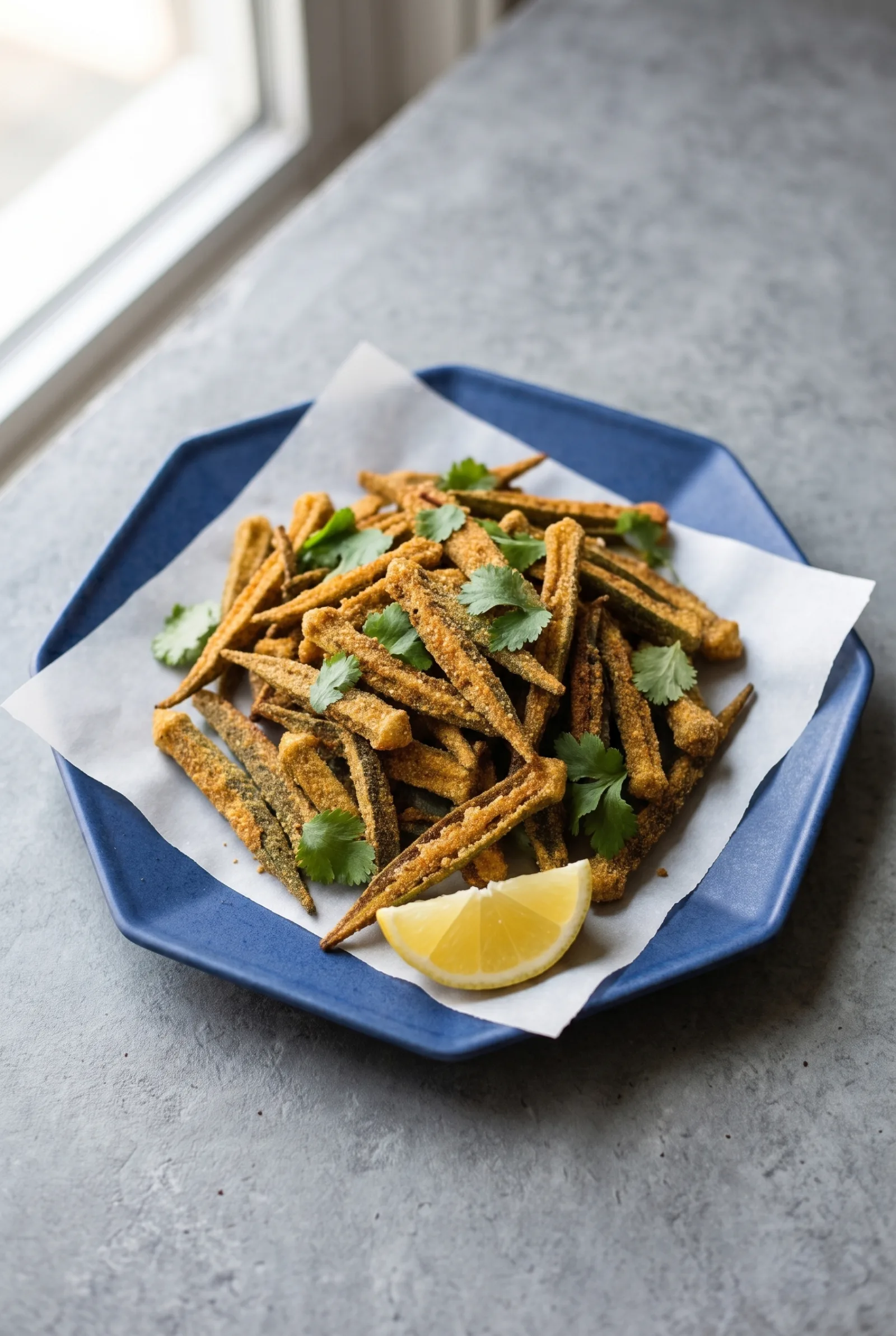 Air Fryer Bhindi Sabzi (Kurkuri Besan Okra)