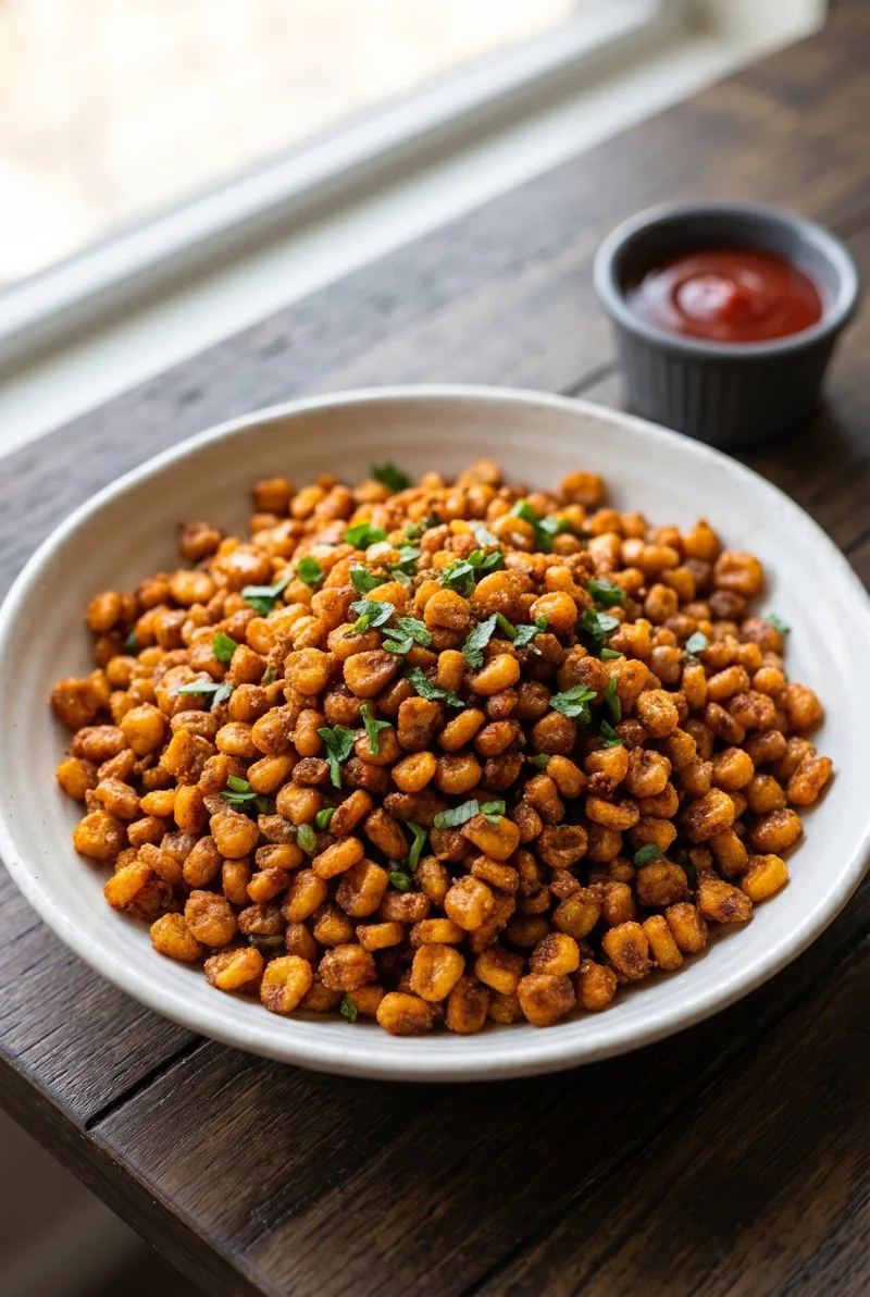Air Fryer Crispy Corn Chaat — No Deep-Fry Indo-Chinese