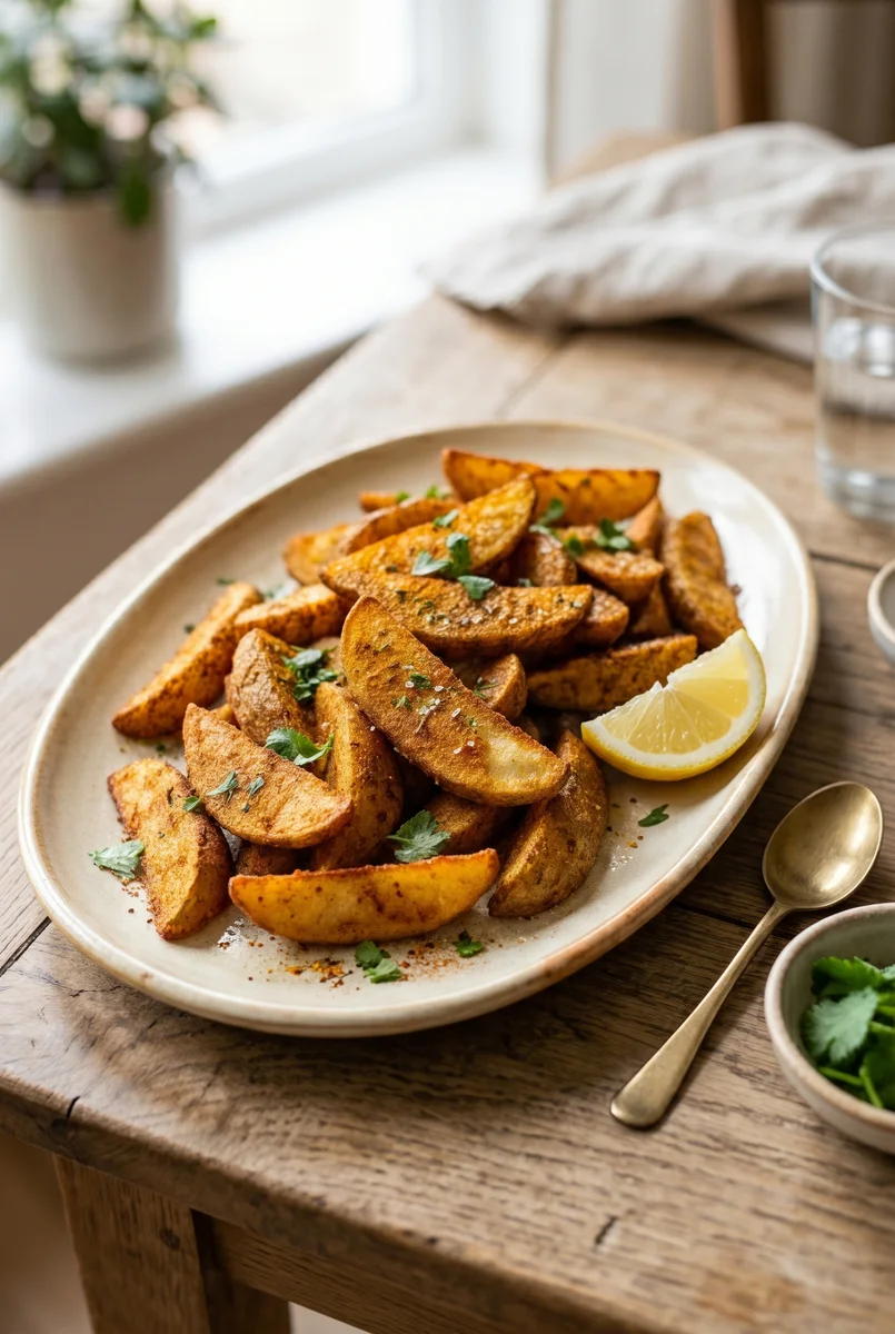 Air Fryer Potato Wedges — Crispy Indian Masala Rub