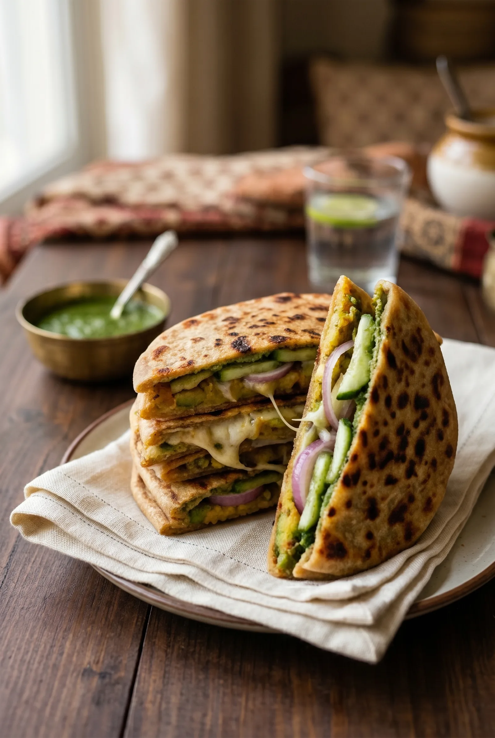 Aloo Paratha Sandwich — Grilled Lunchbox-Ready Fusion