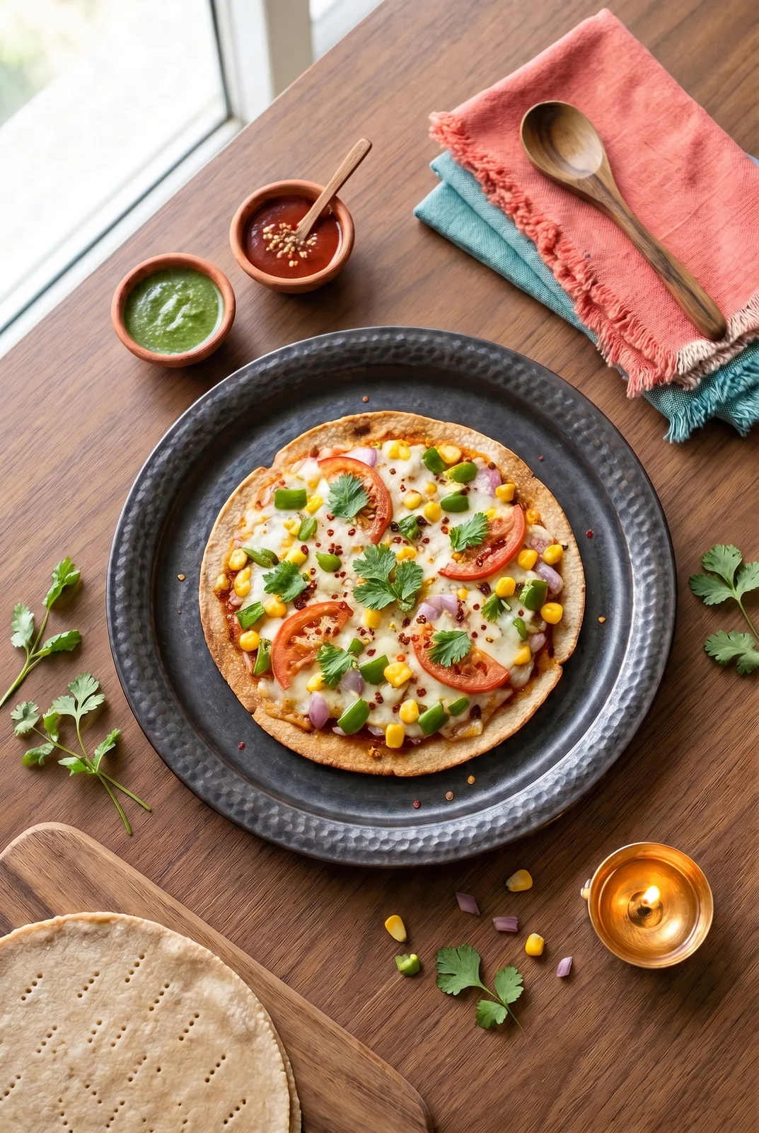 Bhakri Pizza Recipe | Crispy No-Yeast Tawa Crust