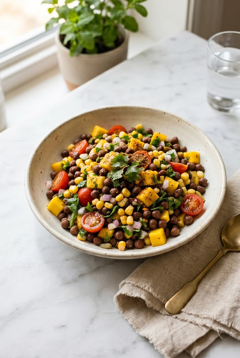 Black Chana and Mango Salad — Chaat-Style Summer Bowl