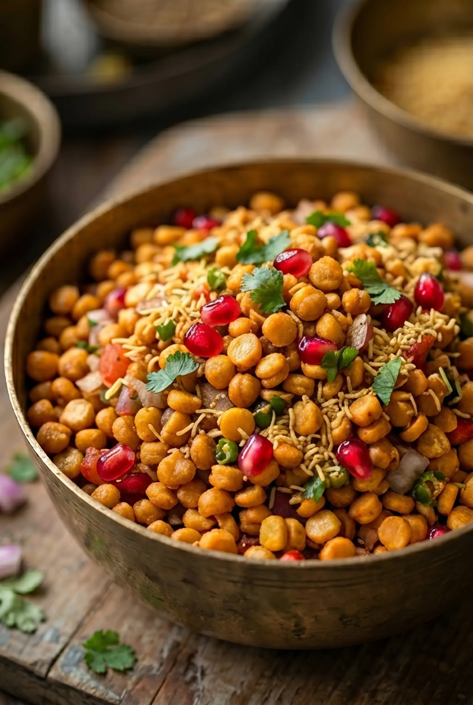Chana Dal Chaat with Pomegranate (Easy Protein Chaat)