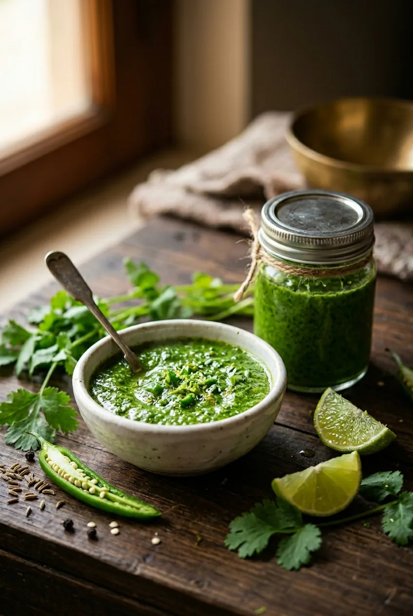 Cilantro and Green Chili Chutney Recipe (Hari Chutney)
