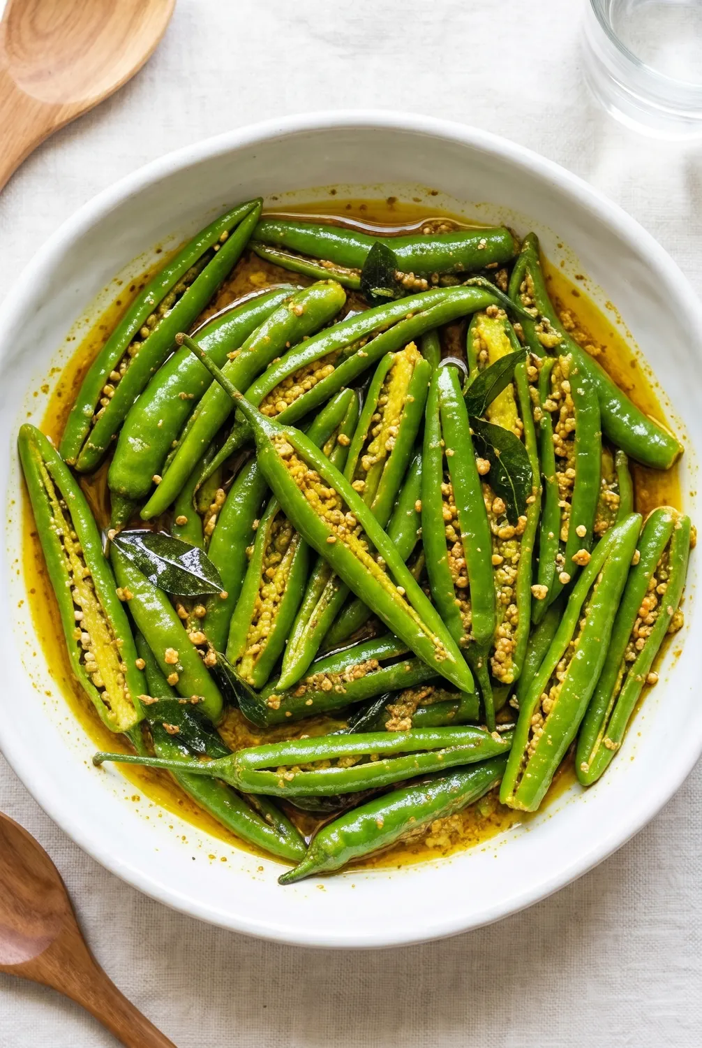 Gujarati Chili Pickle (Aathela / Marcha Athanu)