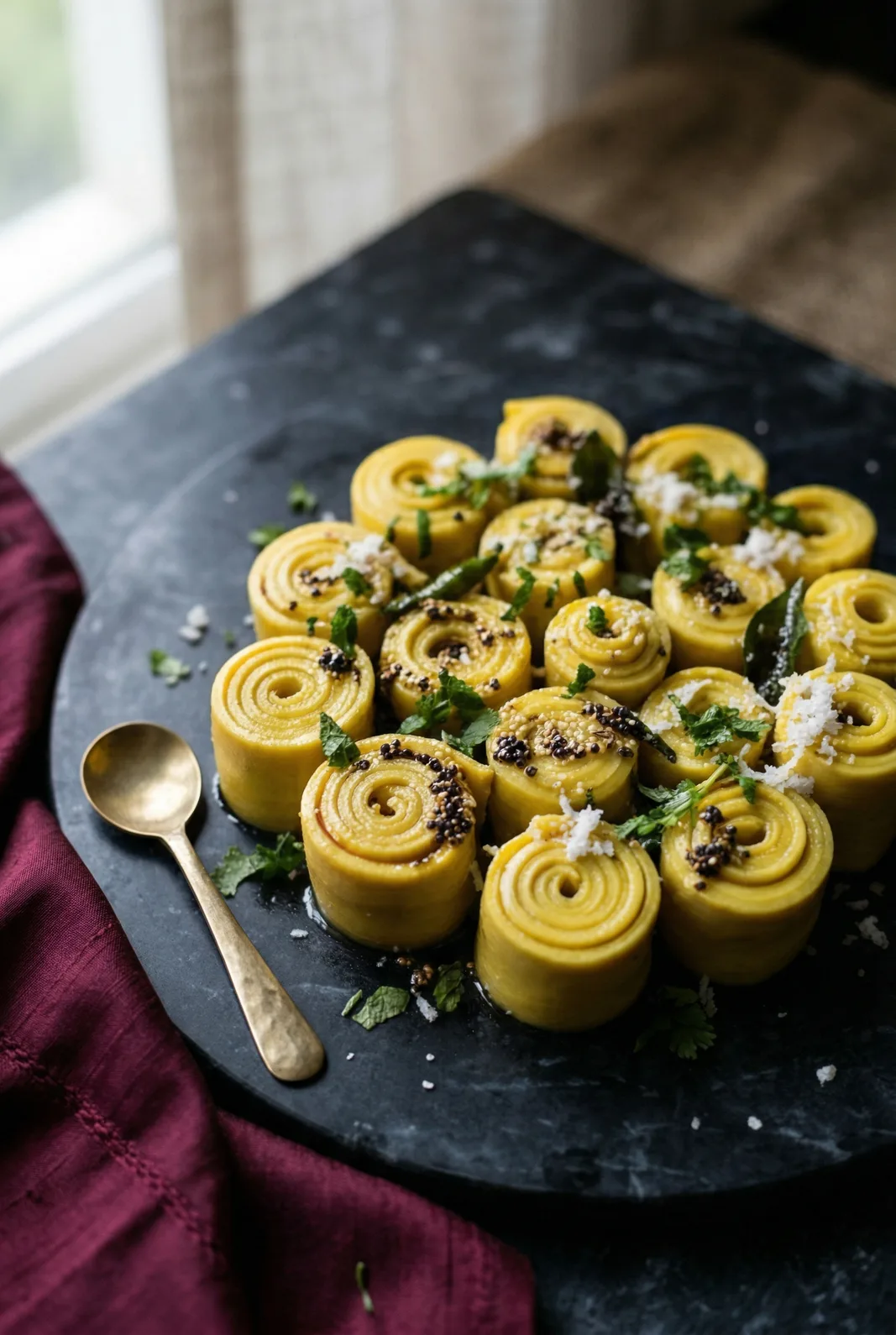 Khandvi Recipe — Gujarati Besan and Yogurt Rolls