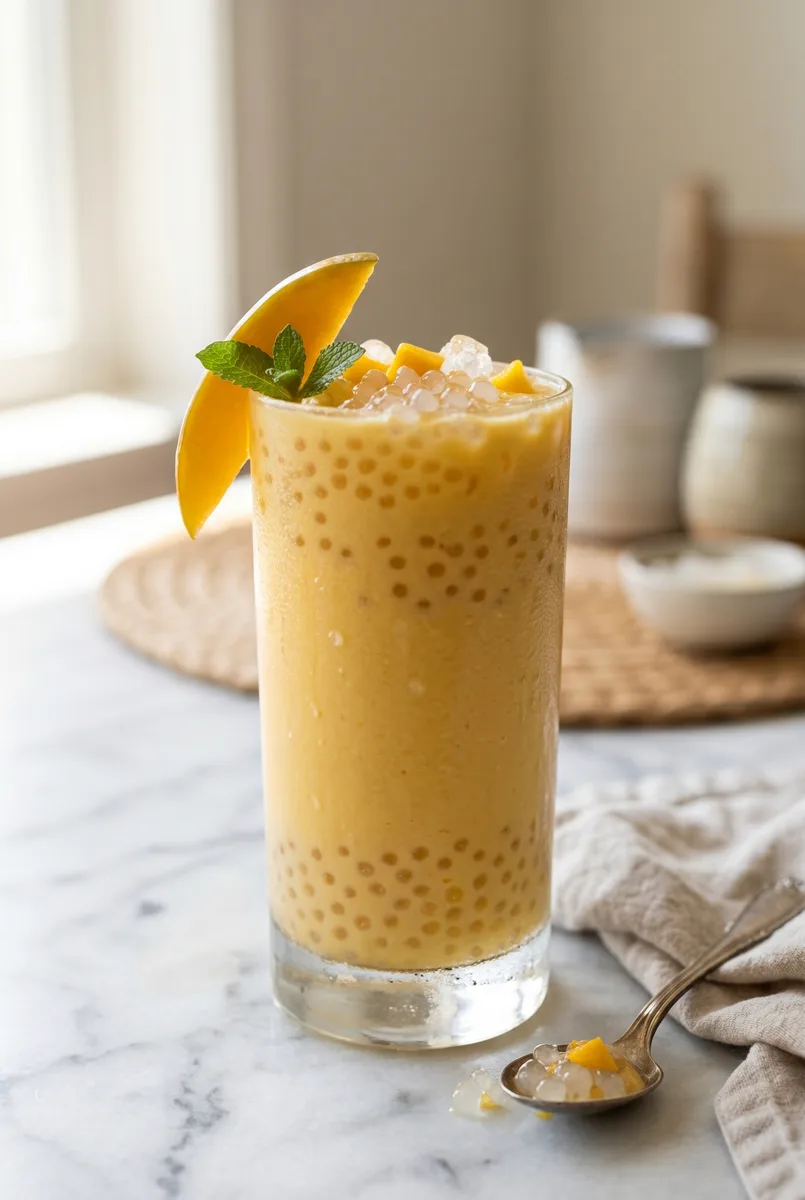 Mango Coconut Sabudana Drink (Easy Sago Summer Cooler)