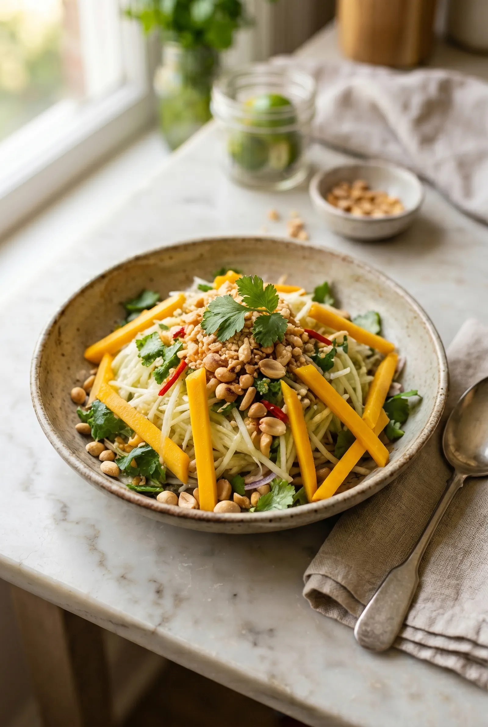 Mango Green Papaya Salad — Indian-Style Summer Bowl