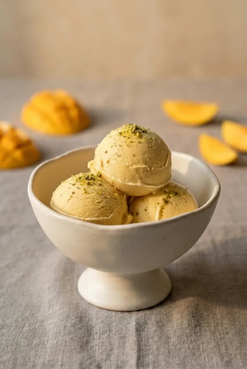 Mango Ice Cream Recipe (No-Churn + Ice Cream Maker)