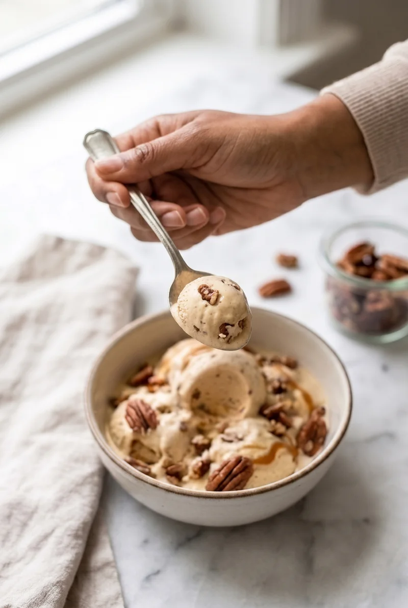 Pecan Ice Cream Two Ways — No-Churn and Churned Recipe