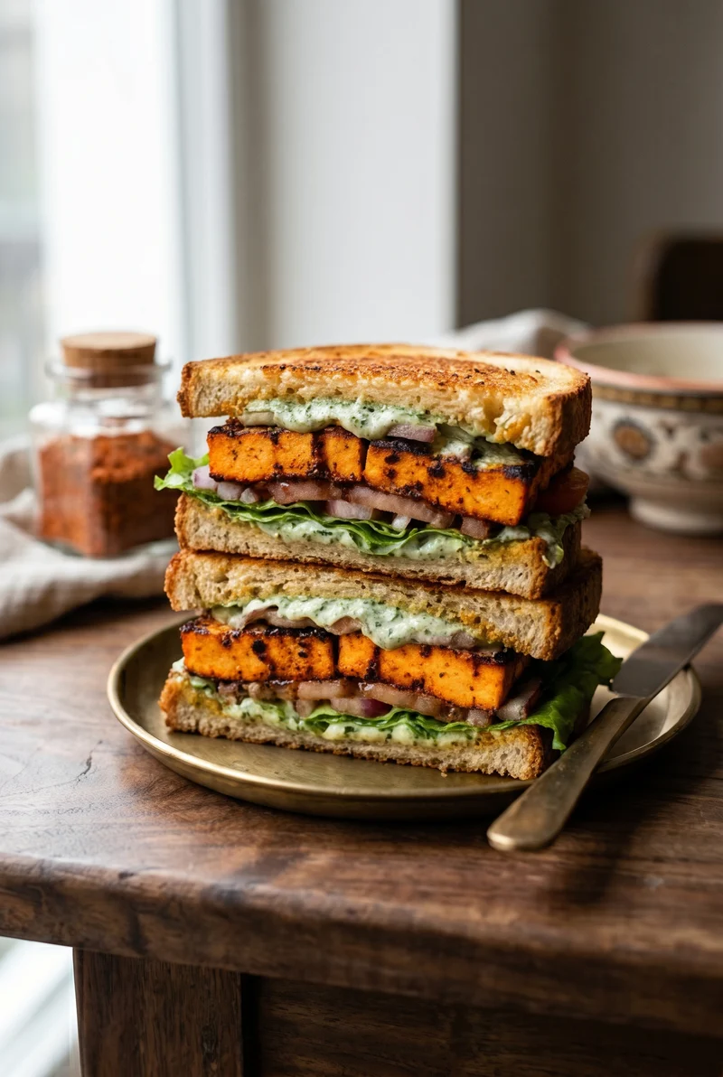 Peri Peri Paneer Sandwich (Homemade Peri Peri Masala)