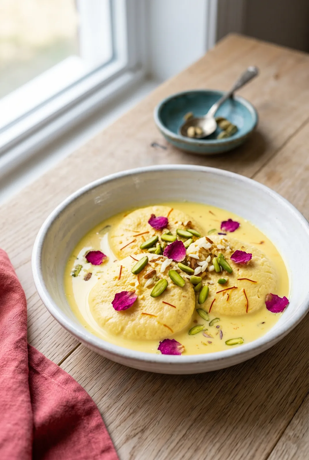 Homemade Rasmalai Recipe: Soft Chenna in Saffron Milk