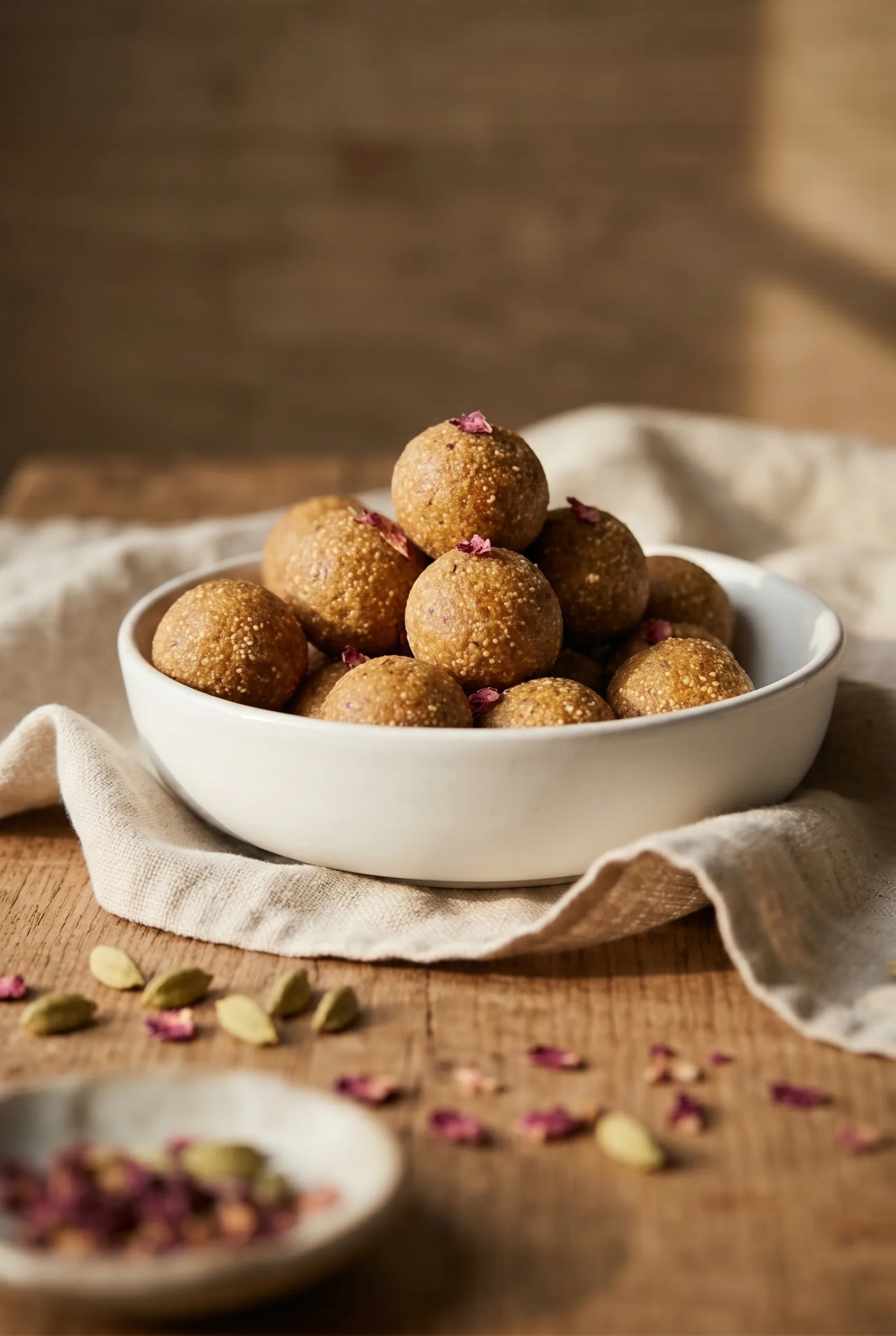 Rose Cardamom Energy Balls — No-Bake Indian-Inspired