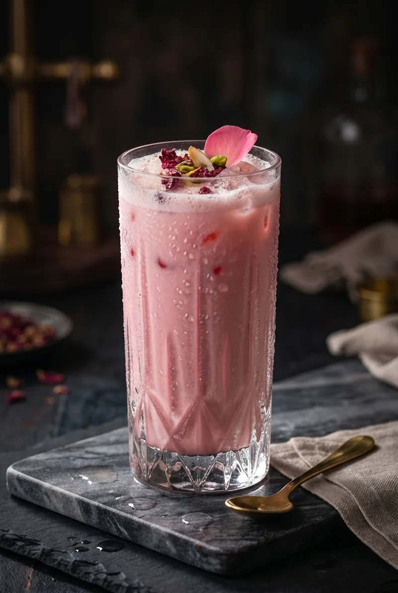Rose Milk with Homemade Rose Syrup — Summer Drink