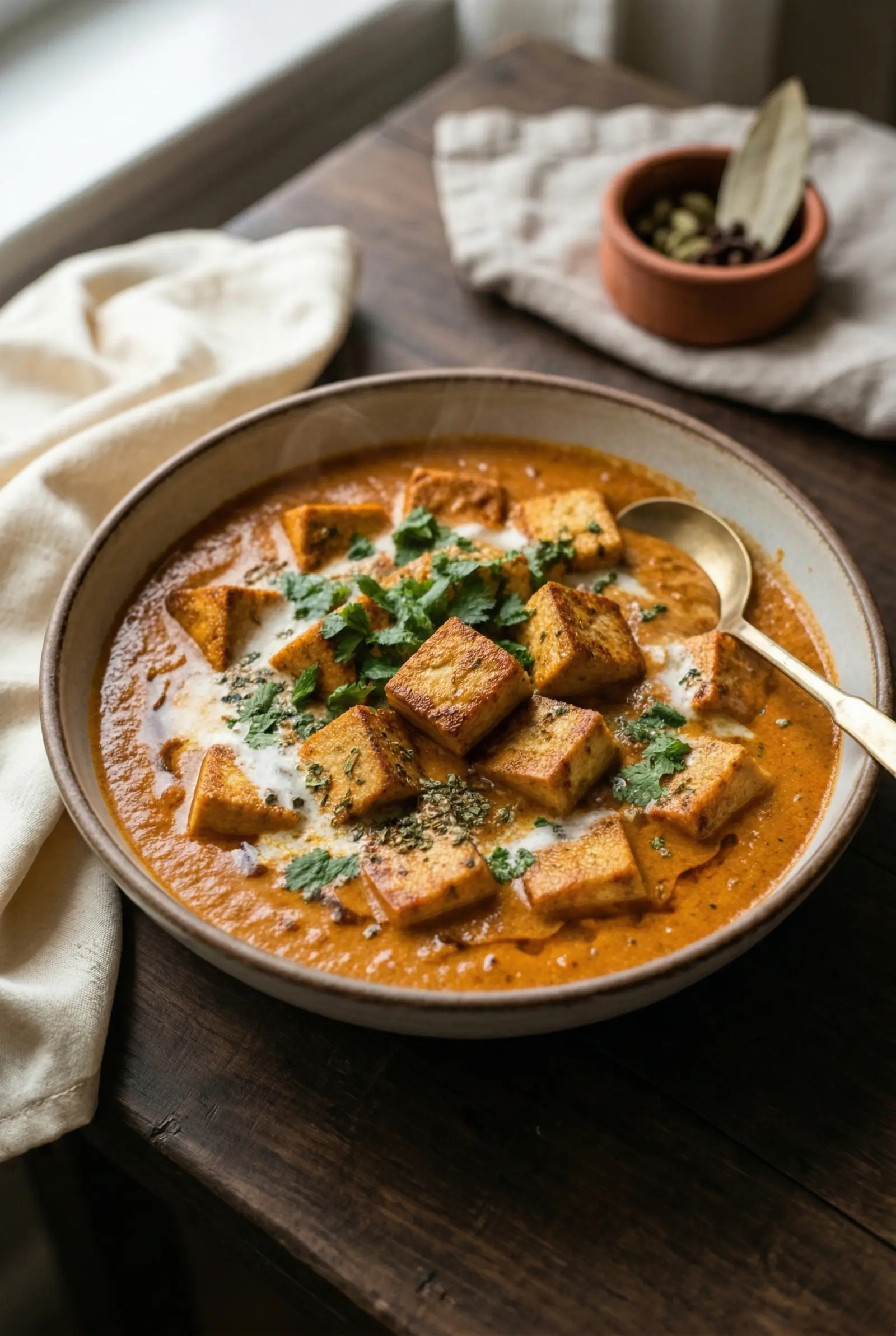 Vegan Butter Chicken — Tofu in Cashew-Tomato Gravy