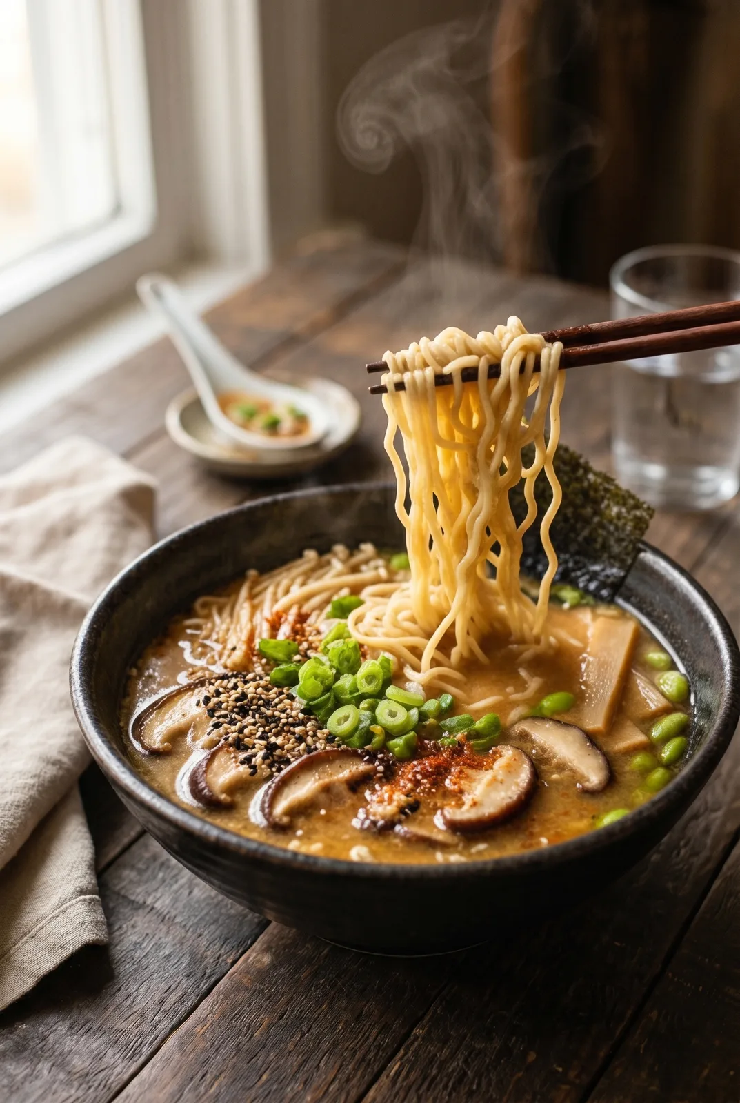 Easy Vegan Ramen with Miso Ginger Broth