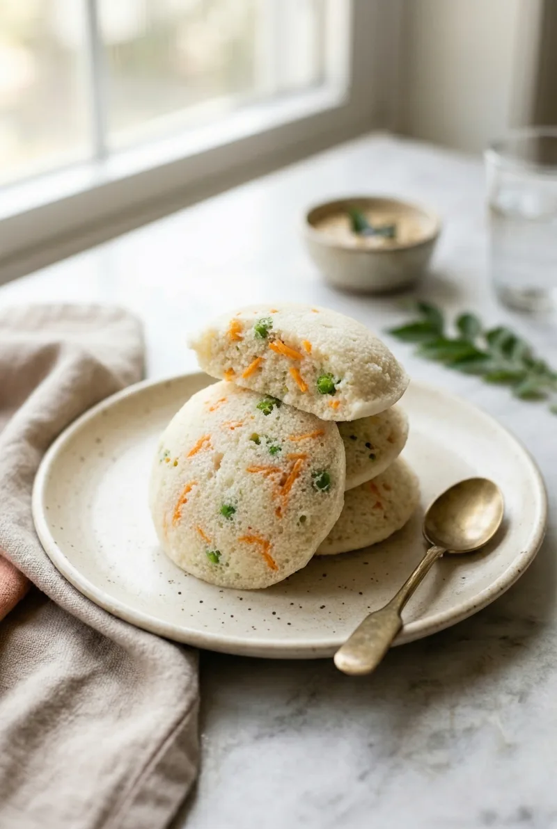 Vegetable Idli — Soft Fermented South Indian Breakfast