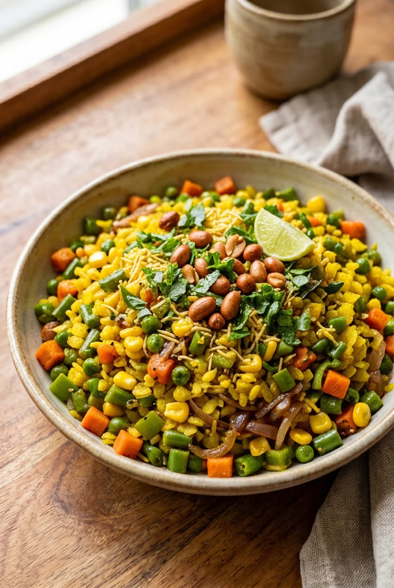 Vegetable Kanda Poha (One-Pan, Veg-Loaded)