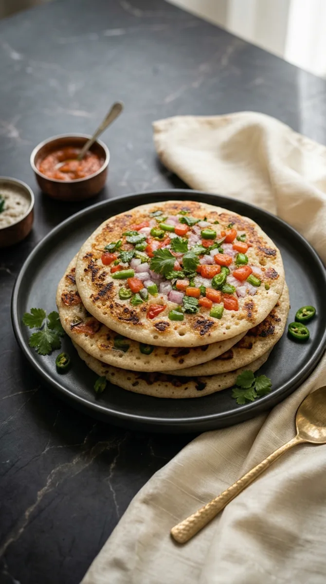 Vegetable Uttapam — 20-Minute South Indian Savory Pancake