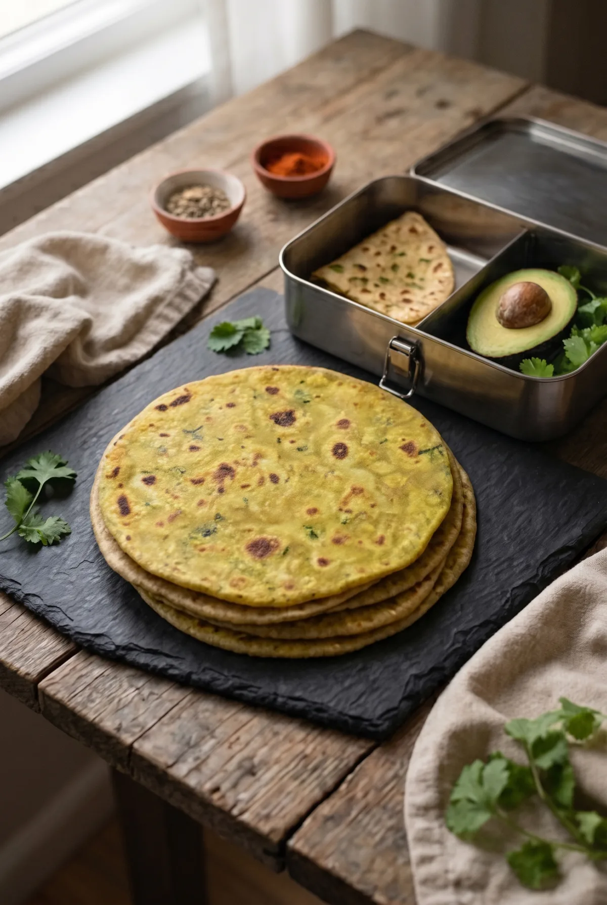 Avocado Paratha (Soft Whole Wheat Roti)