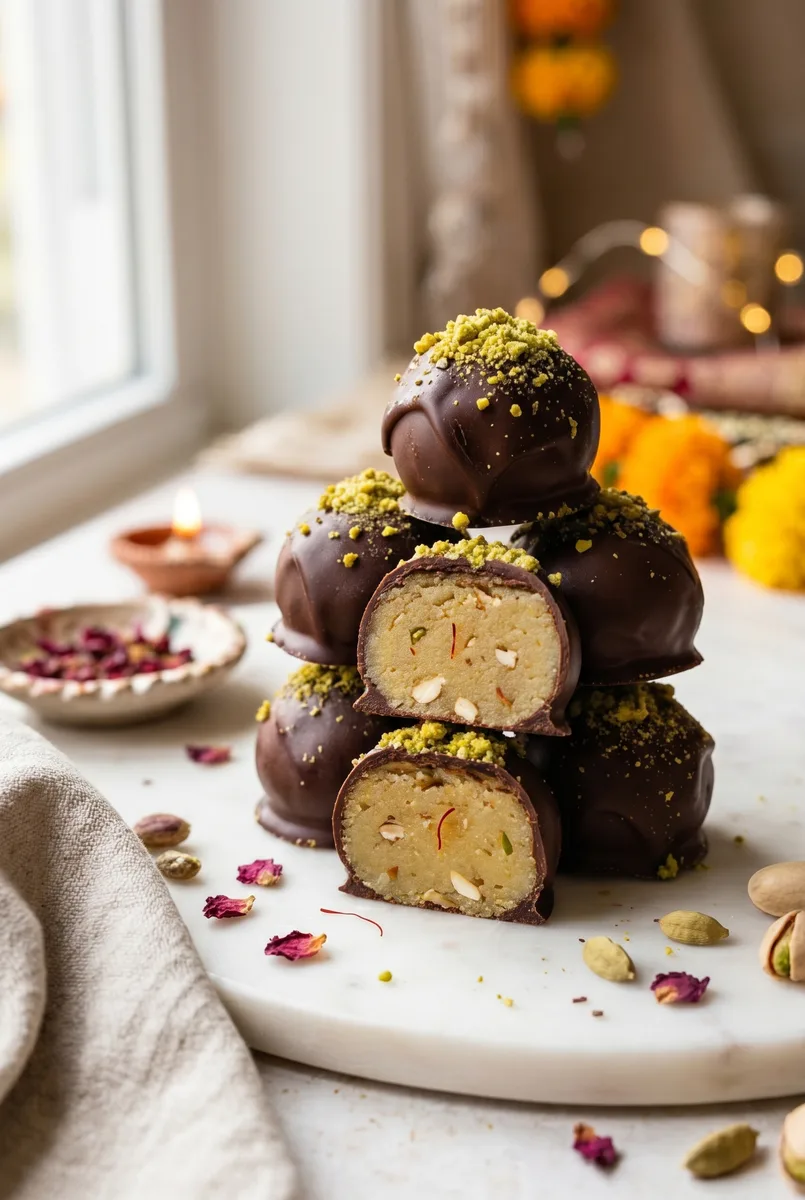 Badam Halwa Truffles (Almond Flour) — Easy Diwali Gift