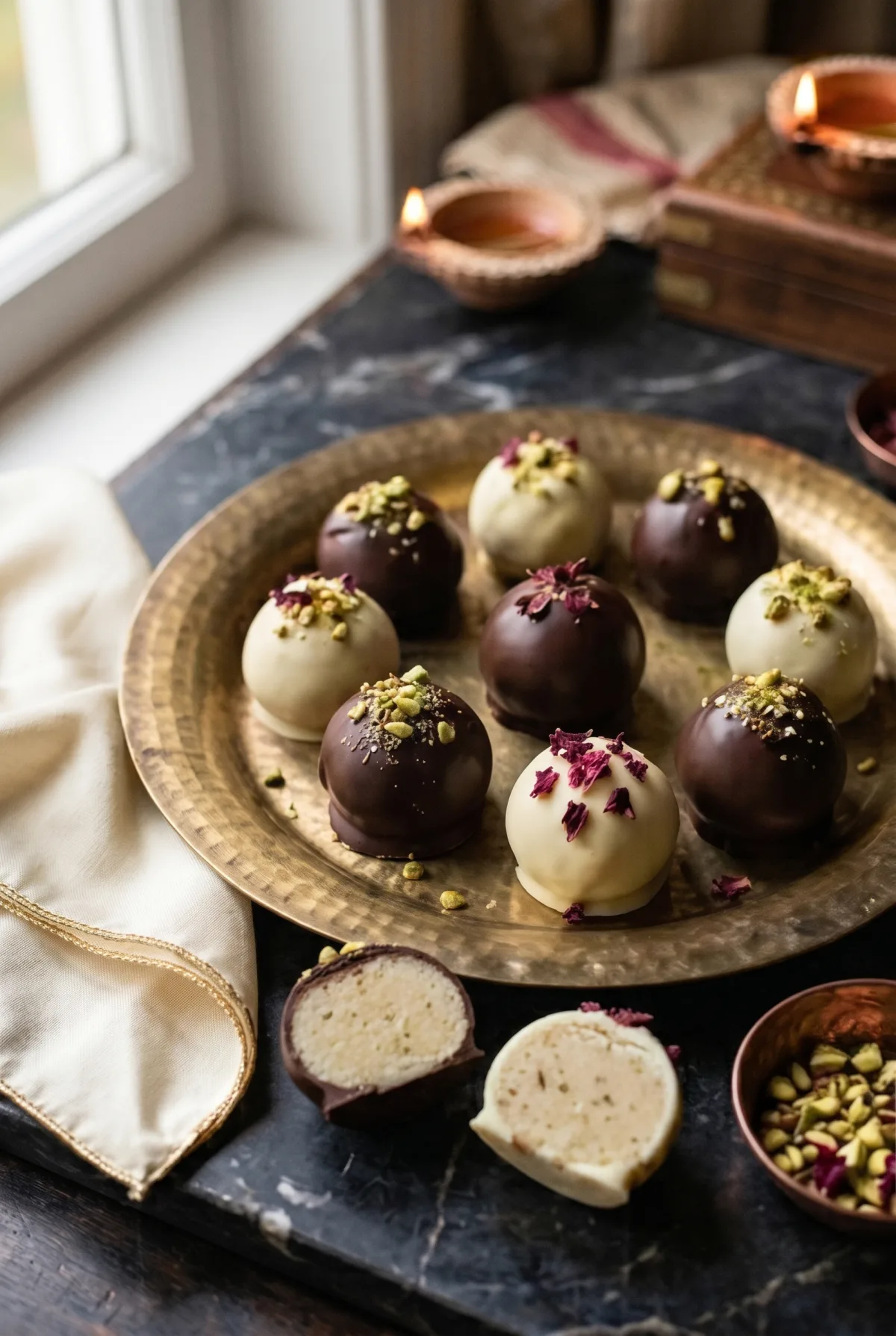 Burfi Truffles (Easy Chocolate Burfi Balls for Diwali)