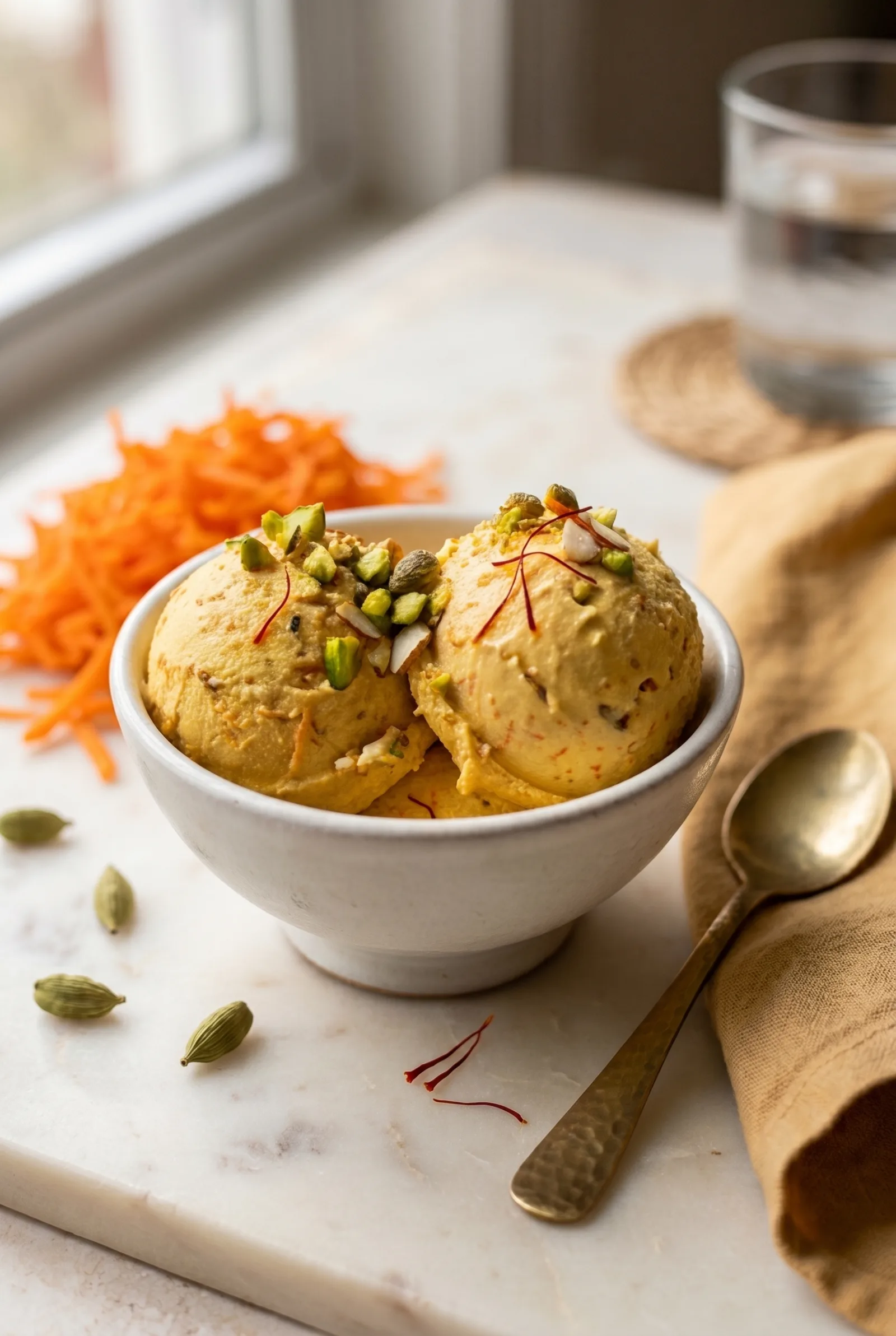 Carrot Halwa Ice Cream (No-Churn Gajar Ka Halwa Ice Cream)