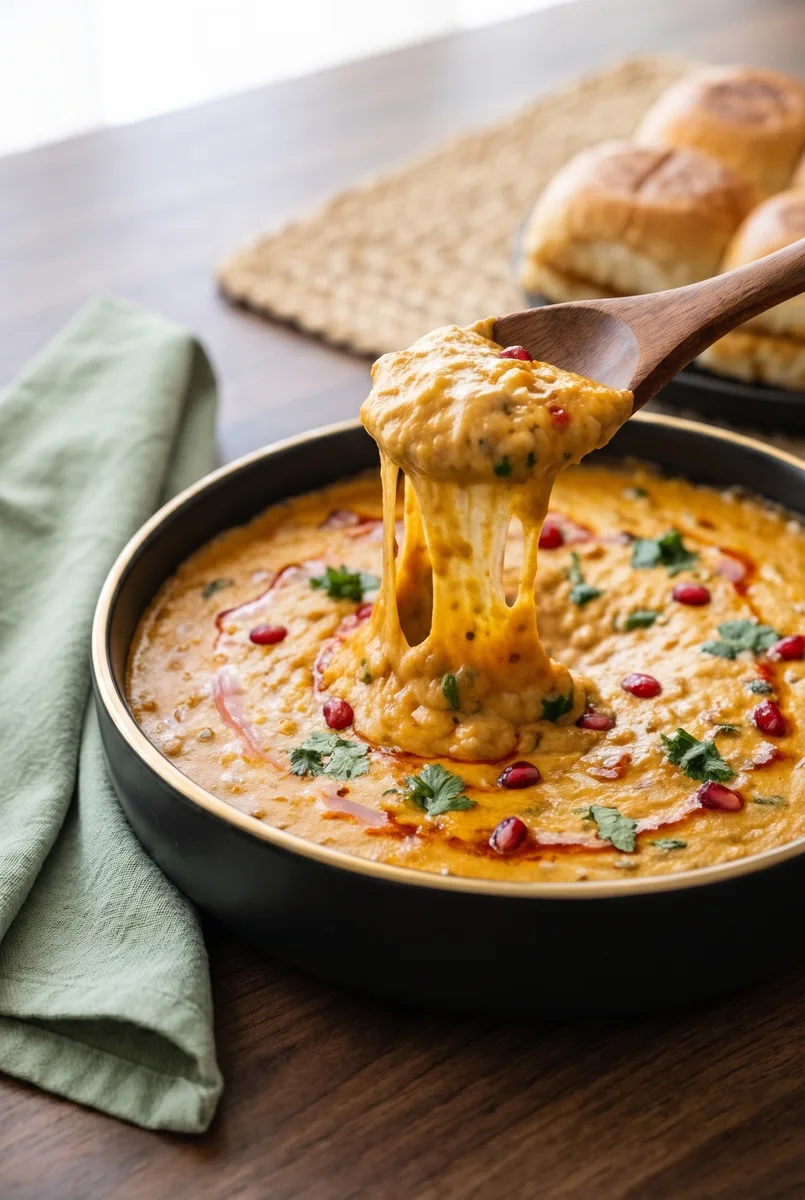 Cheesy Paneer Pav Bhaji Dip (Easy Party Appetizer)