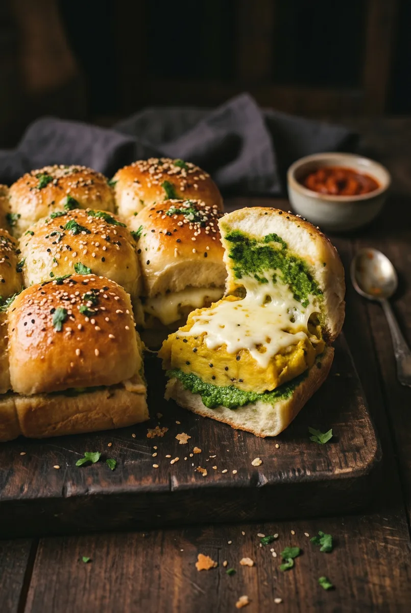 Cheesy Vada Pav Sliders