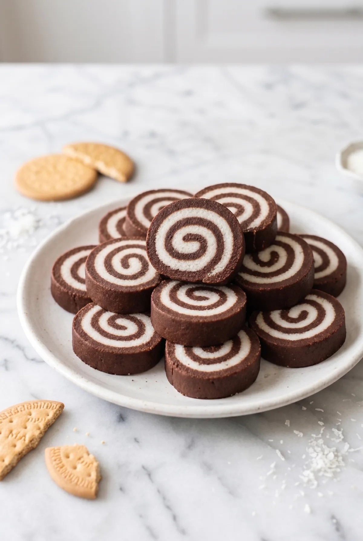Chocolate Coconut Rolls (No-Bake Eggless Dessert)