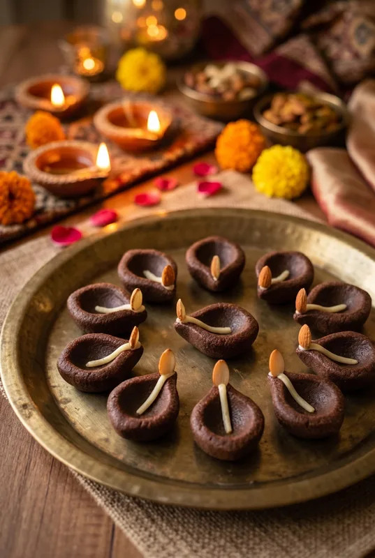 Chocolate Diya Peda: A Kids Diwali Kitchen Activity