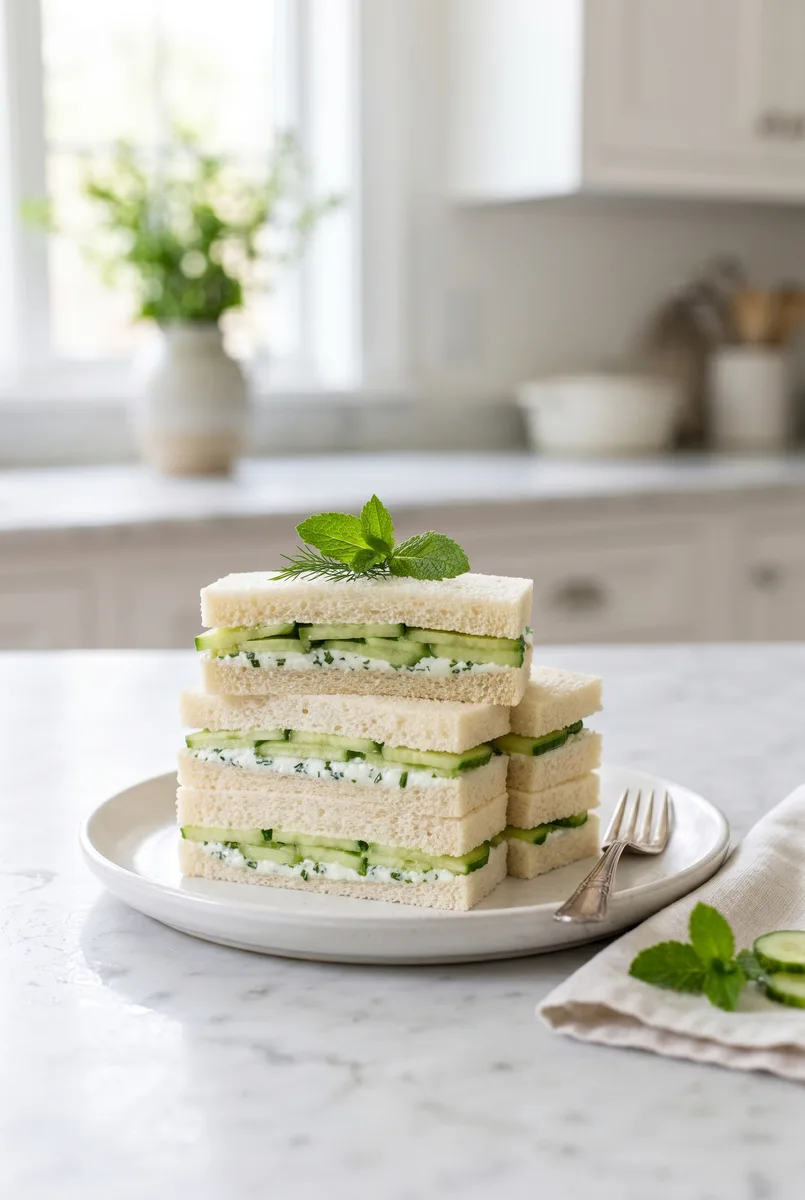 Cucumber Tea Sandwiches with Herbed Hung Curd (No-Cook Party Snack)