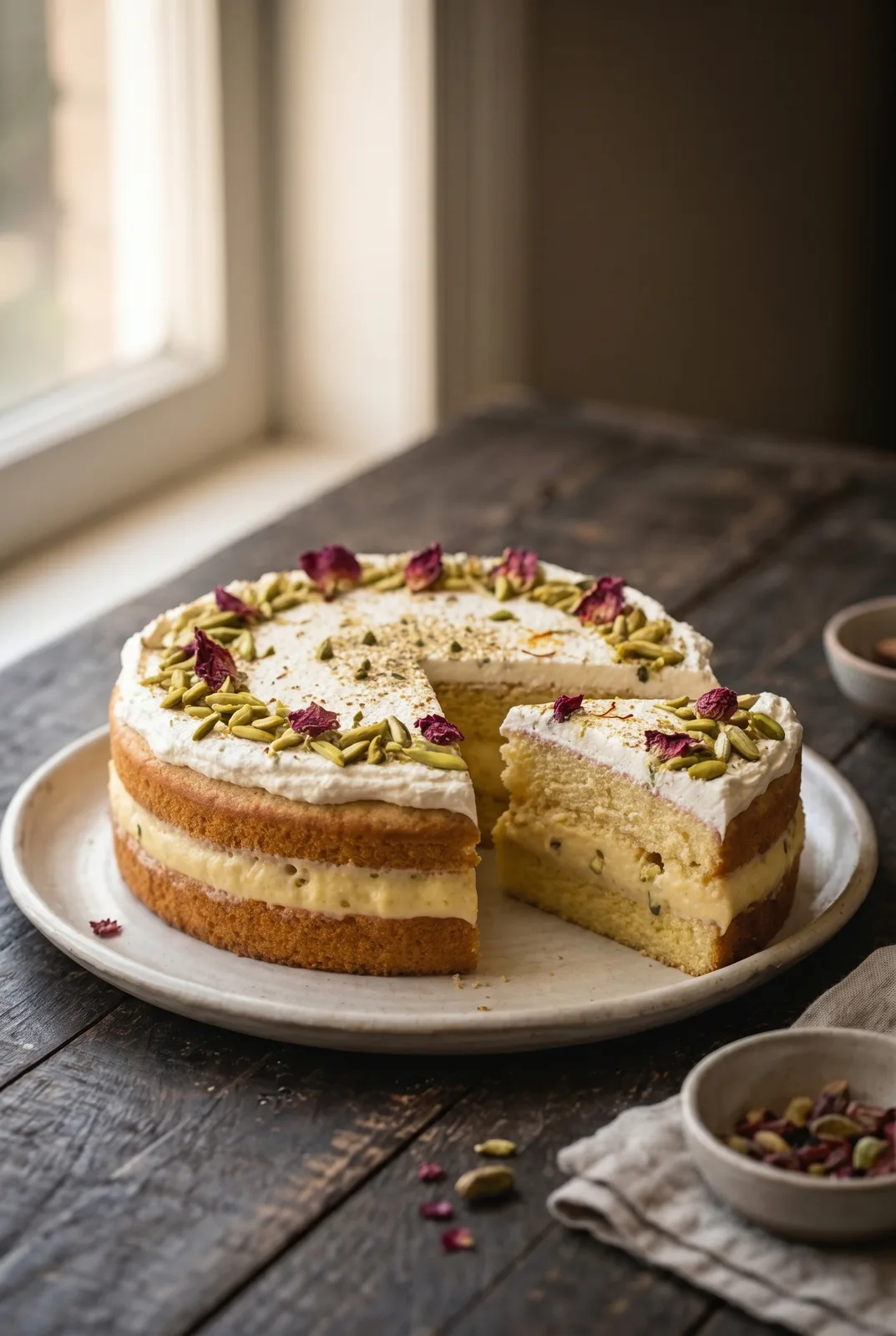 Eggless Rasmalai Cake