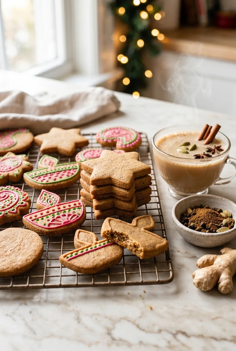 Ginger Chai Spice Cookies (Eggless Masala Cutouts)