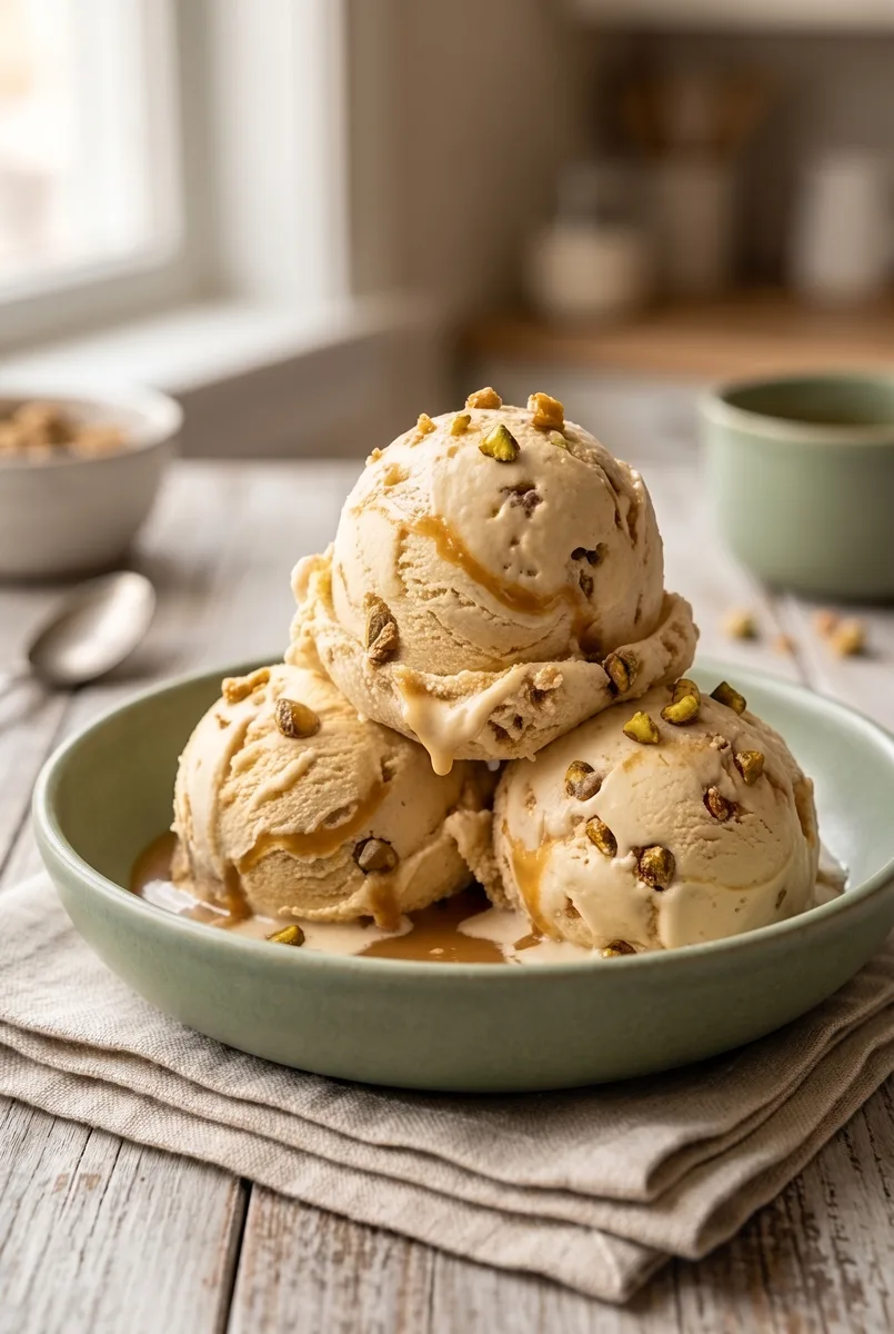 Indian Butterscotch Ice Cream (No Churn)