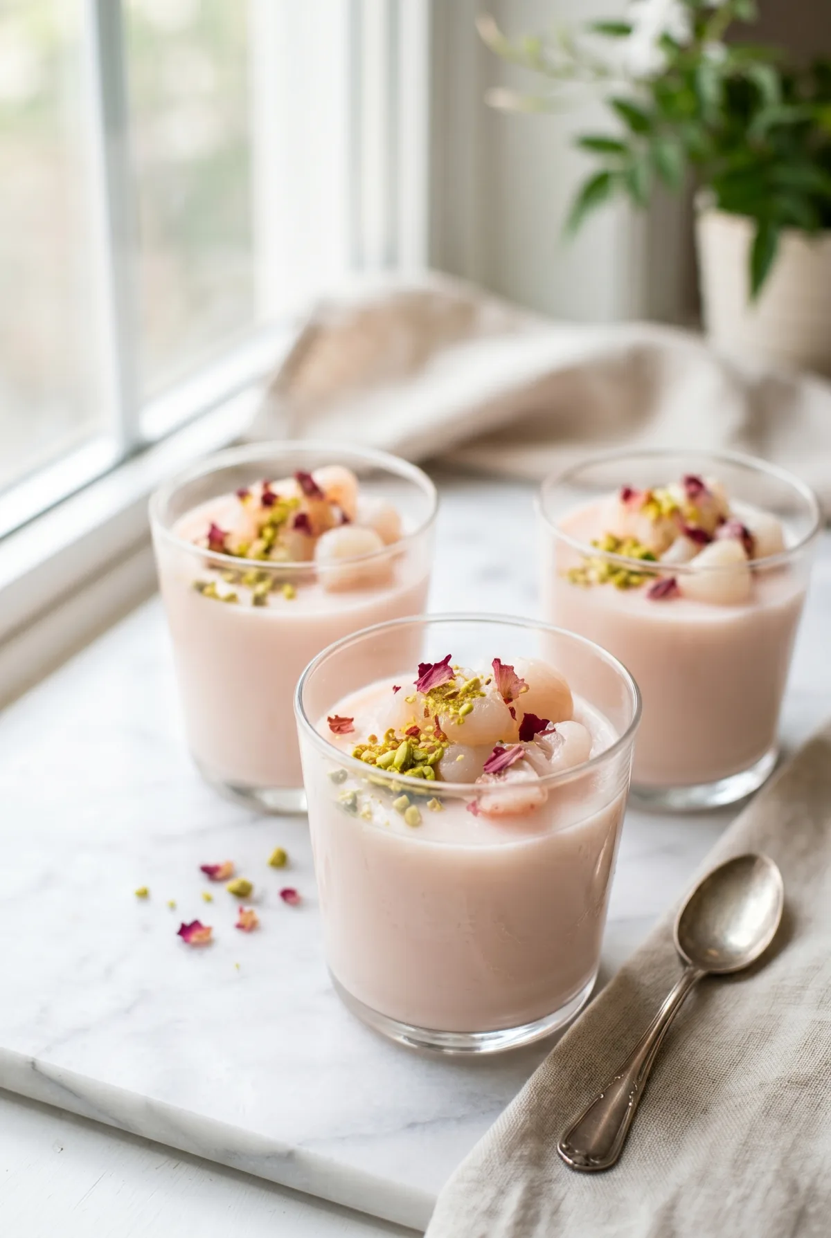 Litchi Rose Panna Cotta (Easy No-Bake Dessert)