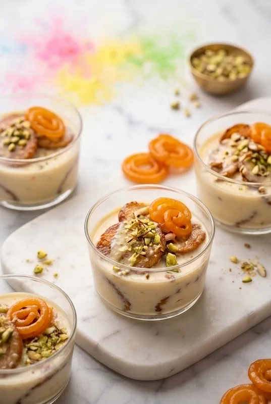 Malpua Rabdi Bites with Mini Jalebi Cups