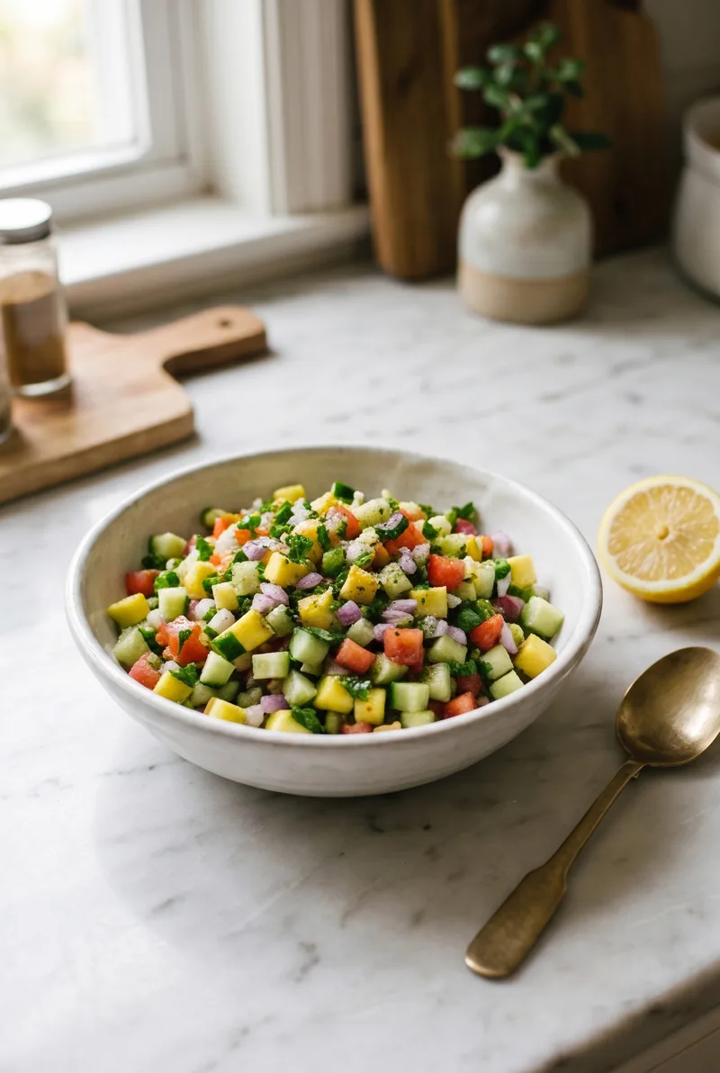 Mango Kachumber Salad (Raw or Ripe Mango)